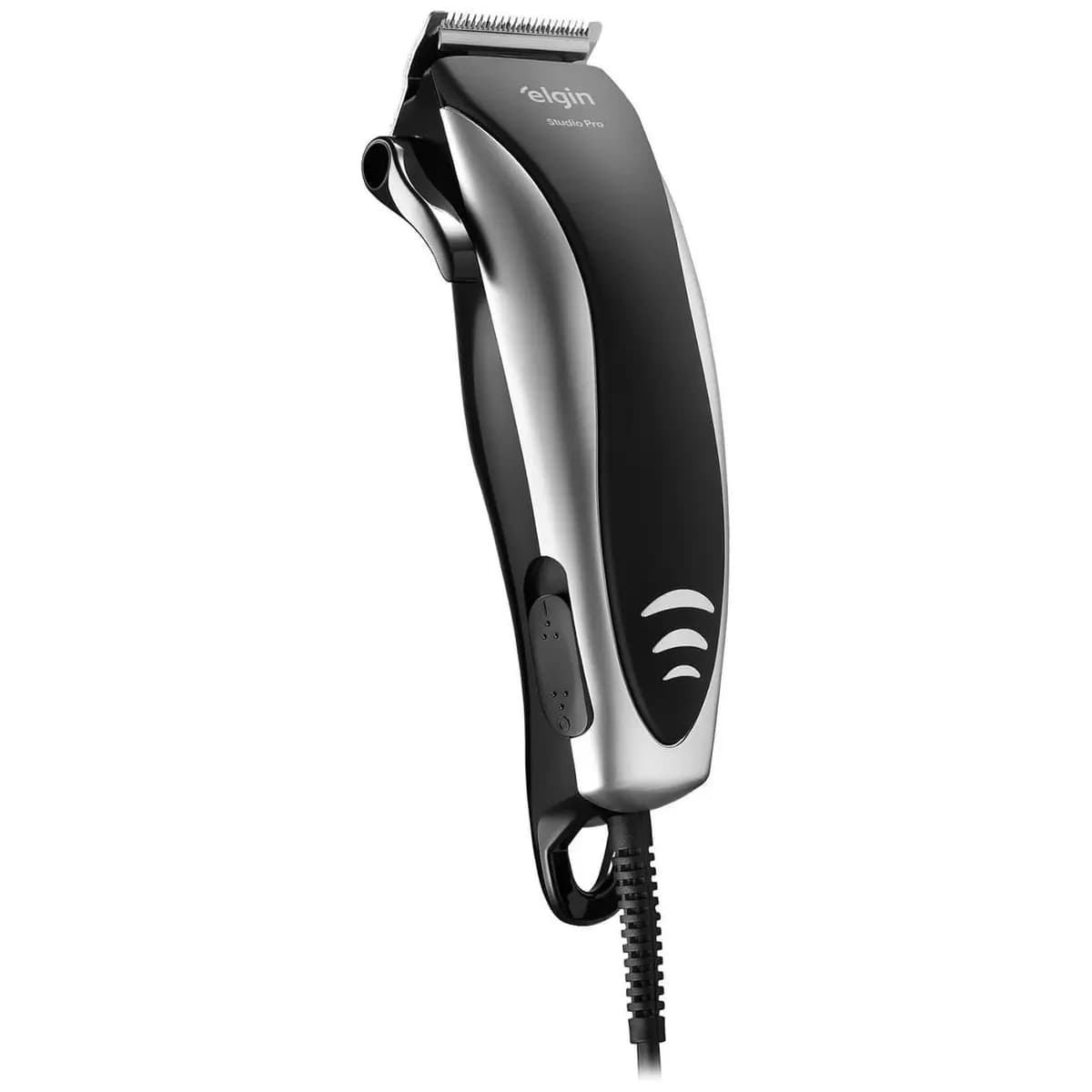 Cortador Aparador de Cabelo e Barba Studio Men Elgin com 8 acessórios Preto e Prata 110V