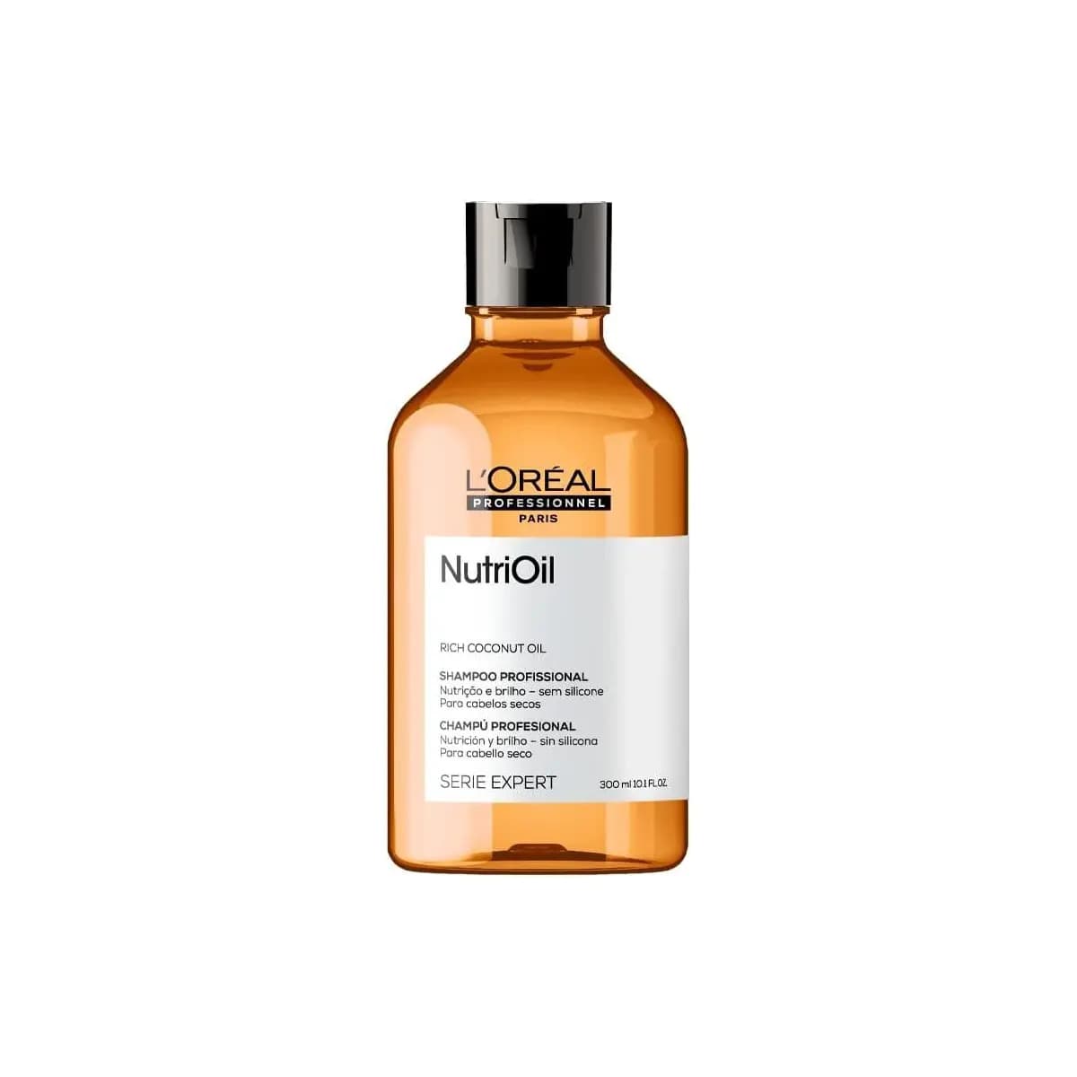 L'Oréal Professionnel NutriOil, Shampoo de Nutrição Intensa com Óleo de Coco, Ideal para Cabelos Secos e Sem Brilho, Limpeza Suave, Mais Maciez e Brilho 300ml