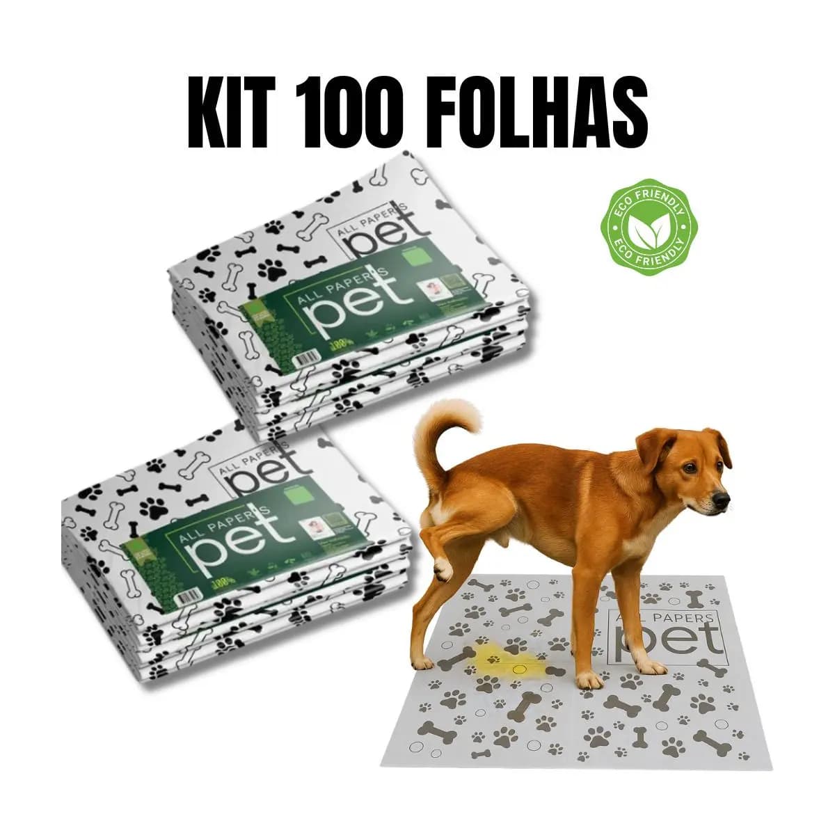 Kit Jornal Pet Higiênico 50/100/150/200 Folhas Biodegradável Atóxico Não Mancha