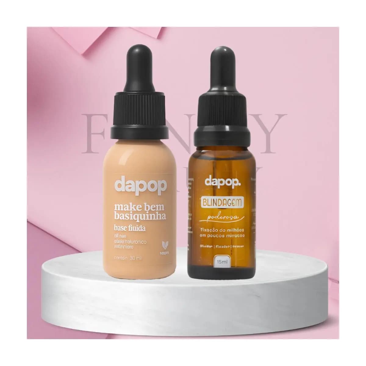 Base Fluida Make Basiquinha Dapop E Blindagem de Maquiagem Primer Fixador Diluidor