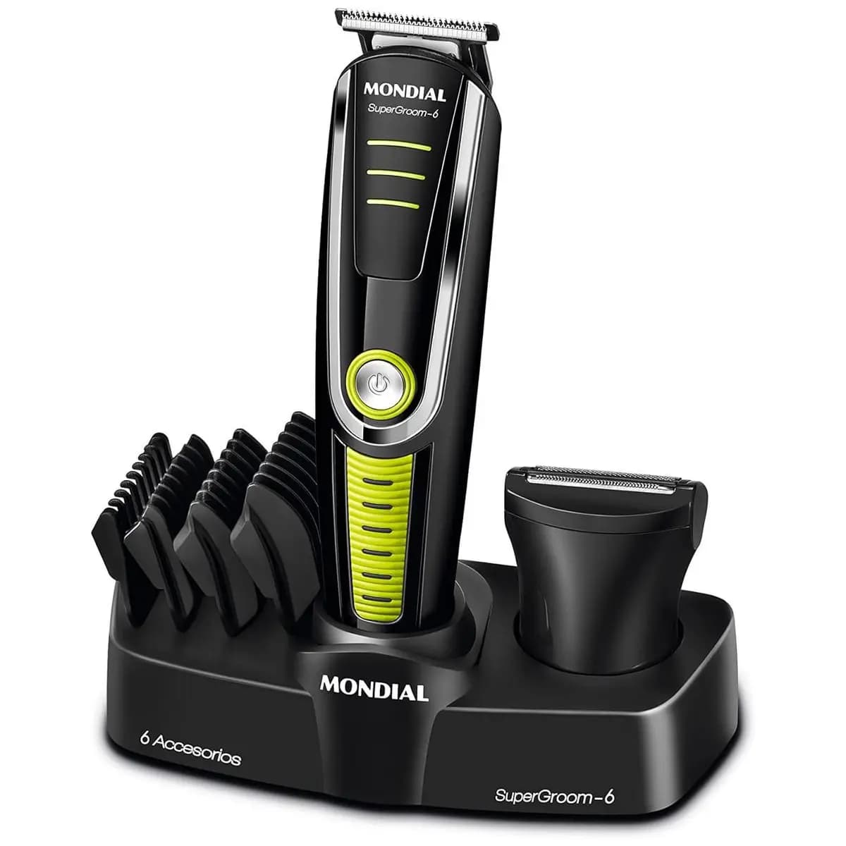 MONDIAL Aparador de Pelos Super Groom 06, Preto/Verde, 6W, Bivolt - BG-04