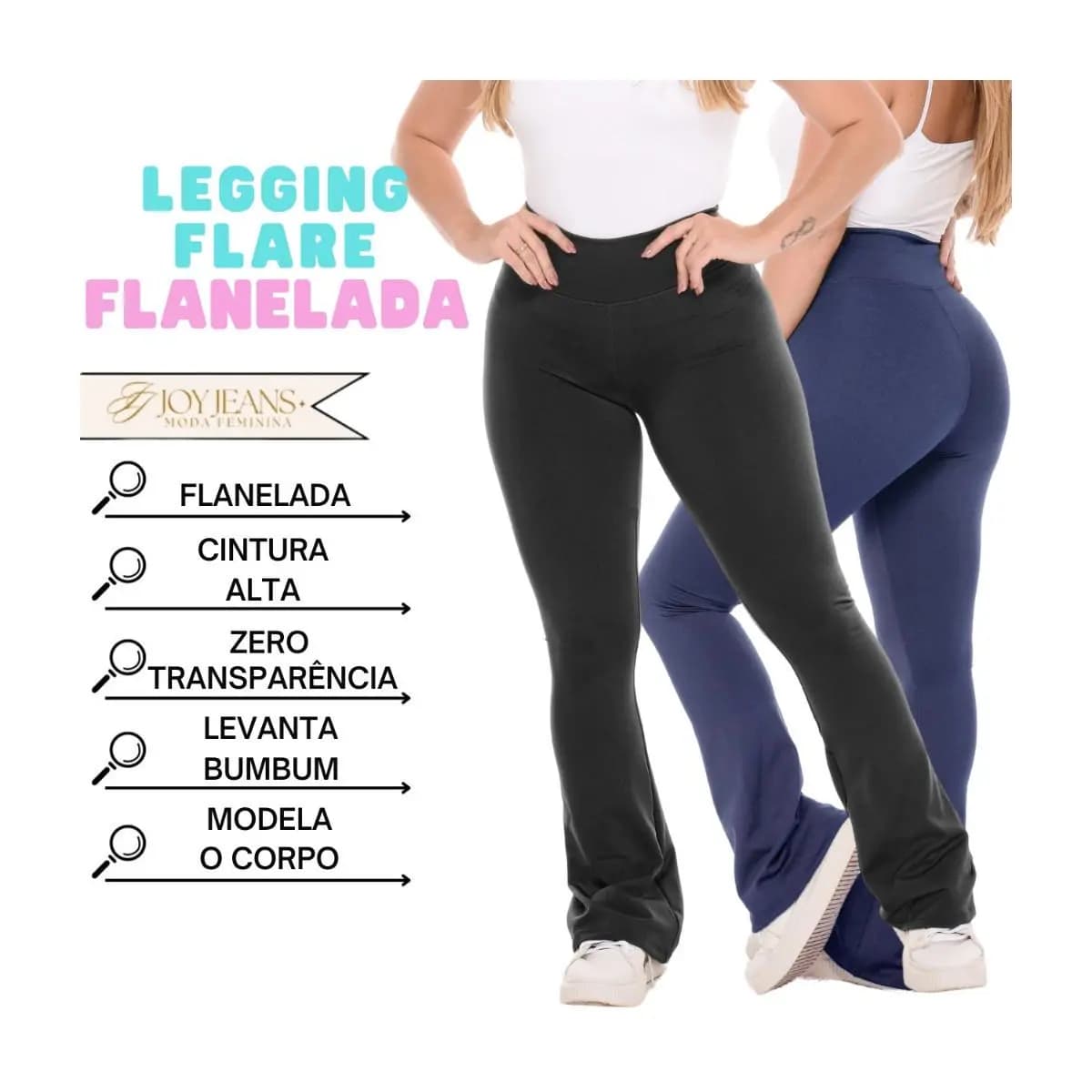Calça Legging Flare Flanelada Leg Boca De Sino Bailarina