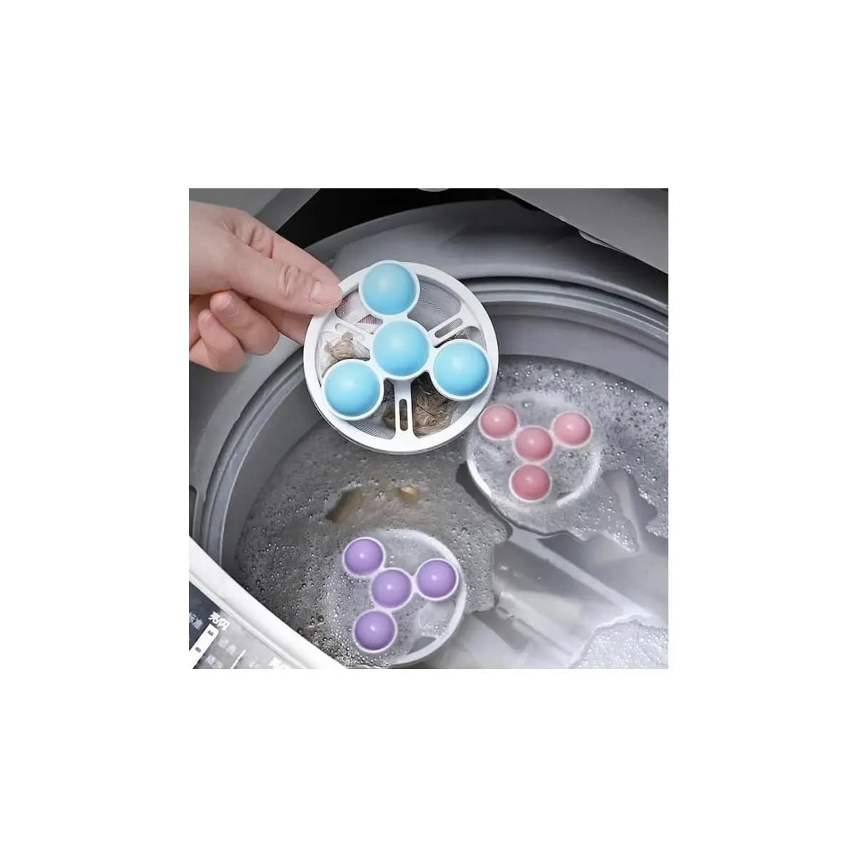 1-5 Filtro Coletor de Pelos Fiapos Flutuante Para Máquina de Lavar Roupa Reutilizável