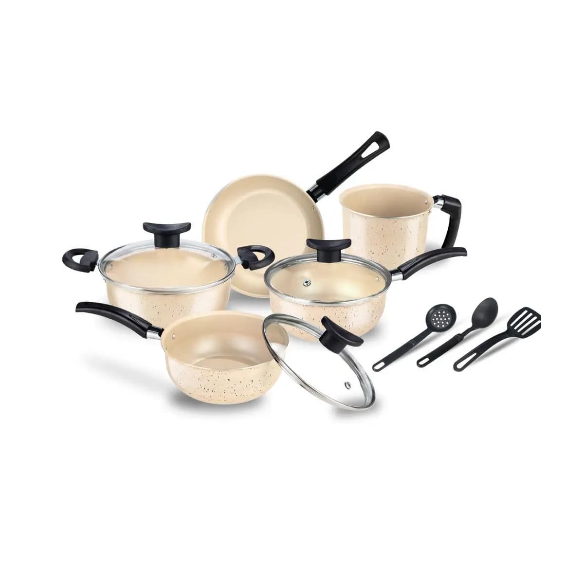 Kit Jogo De Panelas Brasilia 8 Peças Antiaderente Teflon