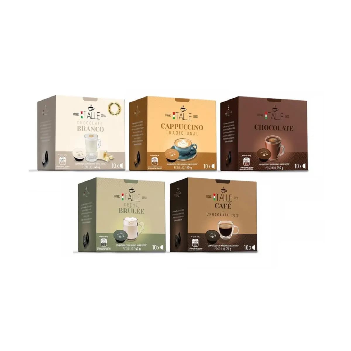 Capsula Dolce Gusto Cafe Italle Chocolate Branco Cappuccino Bebidas Lácteas 50Und
