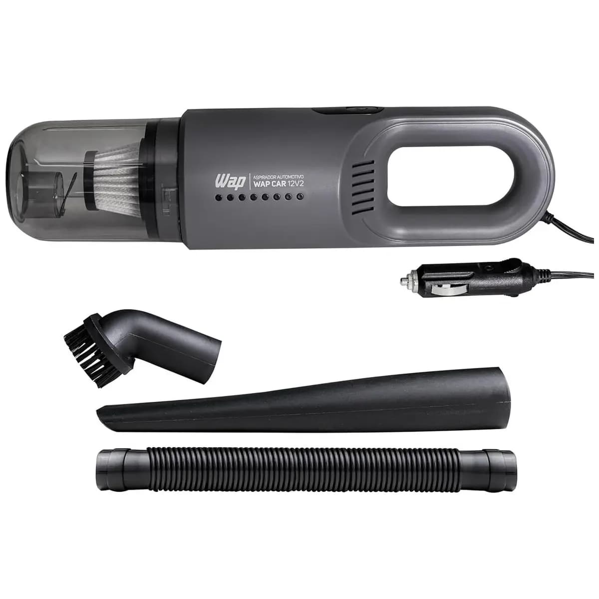 WAP Aspirador de Pó Automotivo CAR 12V2, Portátil, 420ml, com Recipiente Removível e Filtro Lavável, 180W 12VDC