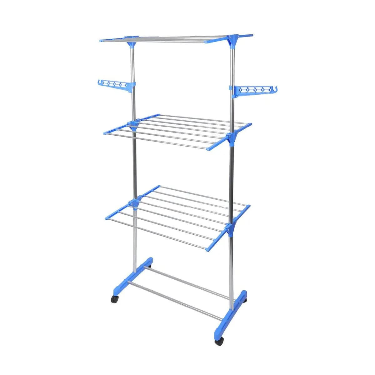 Varal De Roupa Aço Inox Dobrável Vertical Azul