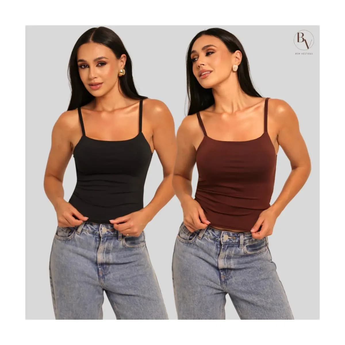 Kit 2 Cropped Feminino Regata Alcinha Básico Verão Suplex