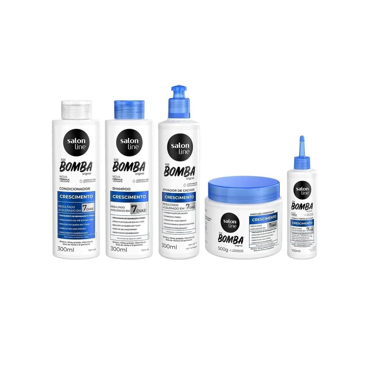 Kit Crescimento SOS Bomba Original Ativador de Cachos e Tônico Salon Line