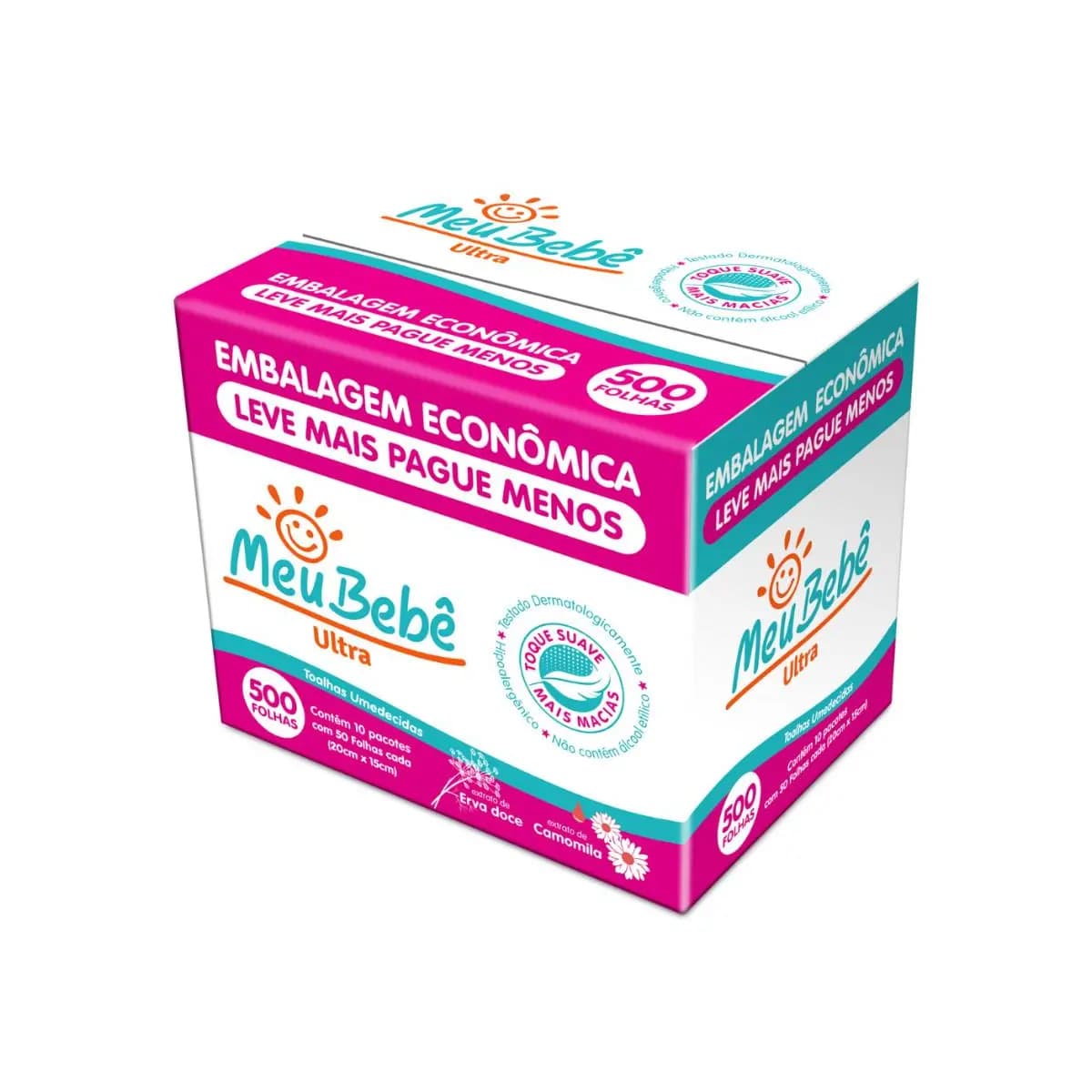 TOALHA UMEDECIDA MEU BEBE ULTRA PACK 500 (10und x 50Fls)