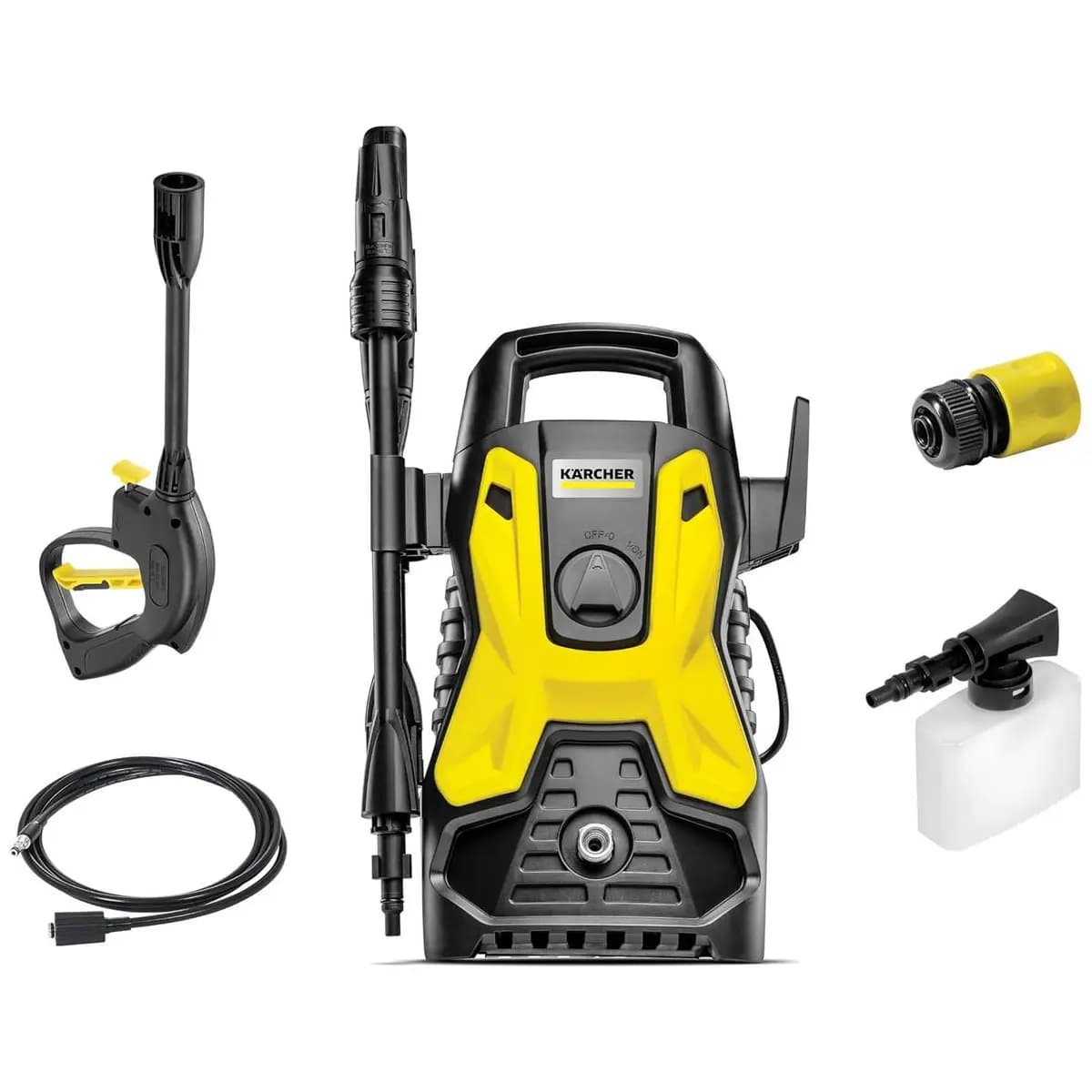 Kärcher Lavadora de Alta pressão Prática Black, 1500 PSI/Libras, 1400W, 300L/h com Aplicador de Detergente e Lança Regulável 127V