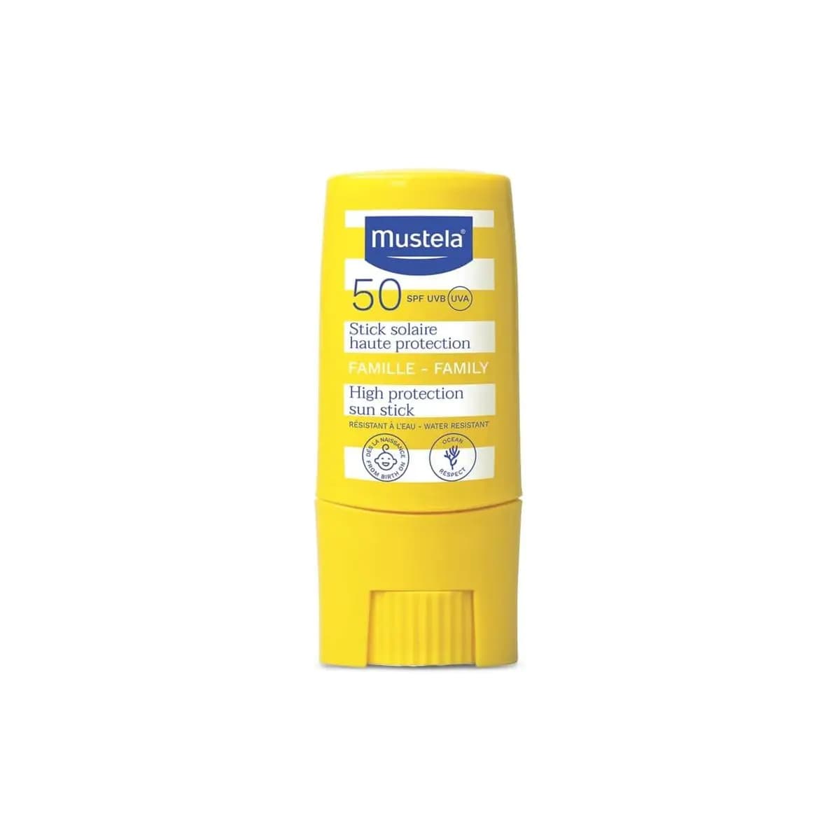 Mustela Protetor Solar Stick FPS 50 8g - Filtro solar facial bastão - Alta proteção contra raios UVA e UVB para Bebês, Crianças e Adultos - Fórmula hipoalergênica com Abacate Orgânico - Mustela Bebê