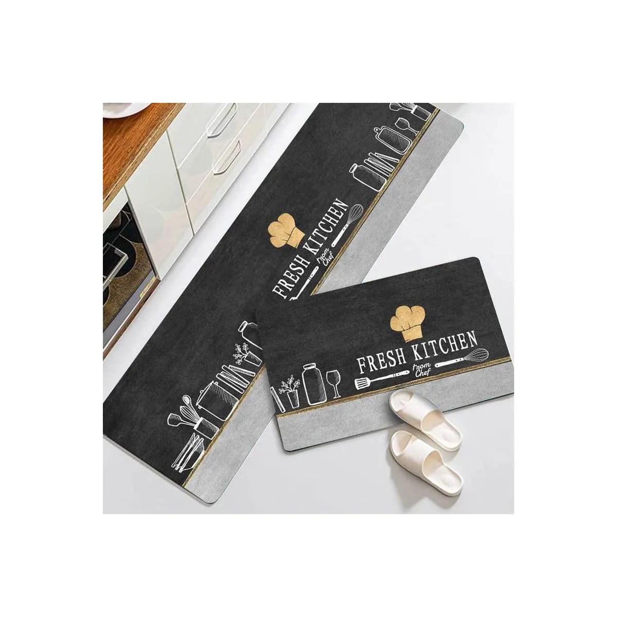 Kit Tapete Jogo Passadeira Cozinha Belga Antiderrapante 2 Pç Promoção