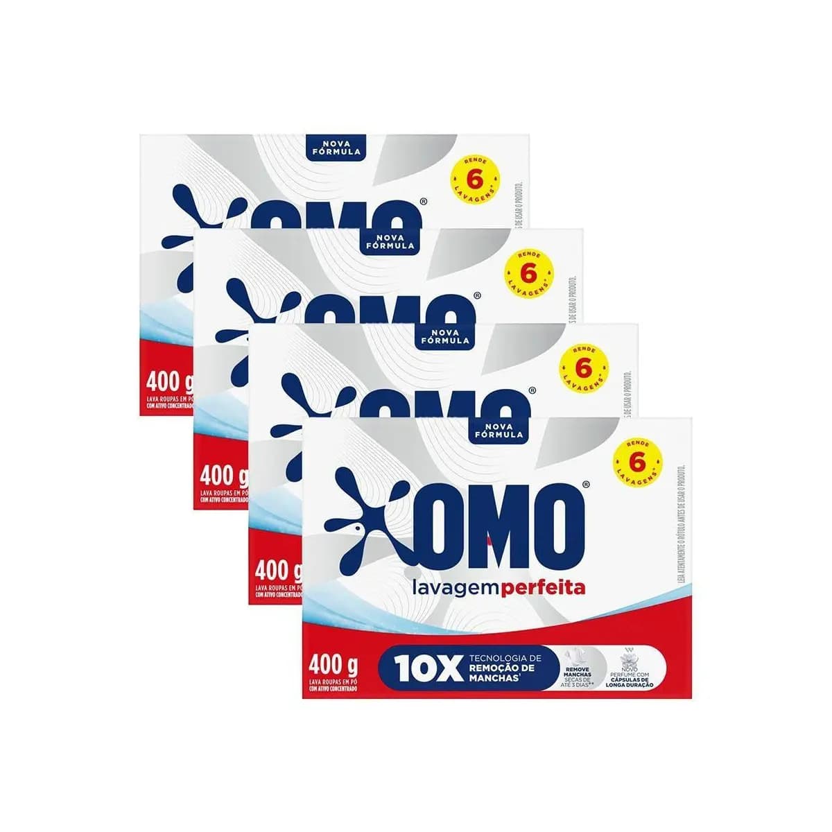 Kit 4 Lava-Roupas em Pó Omo Lavagem Perfeita 400g