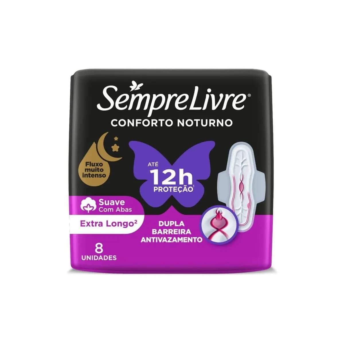 Sempre Livre Absorvente Externo Adapt Plus Noite E Dia Com Abas 8 Unidades
