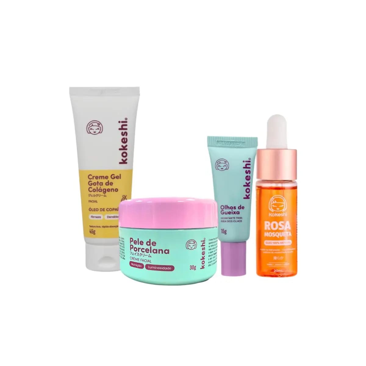 Kit Renovadores Gota de Colágeno e Rosa Mosqueta Kokeshi