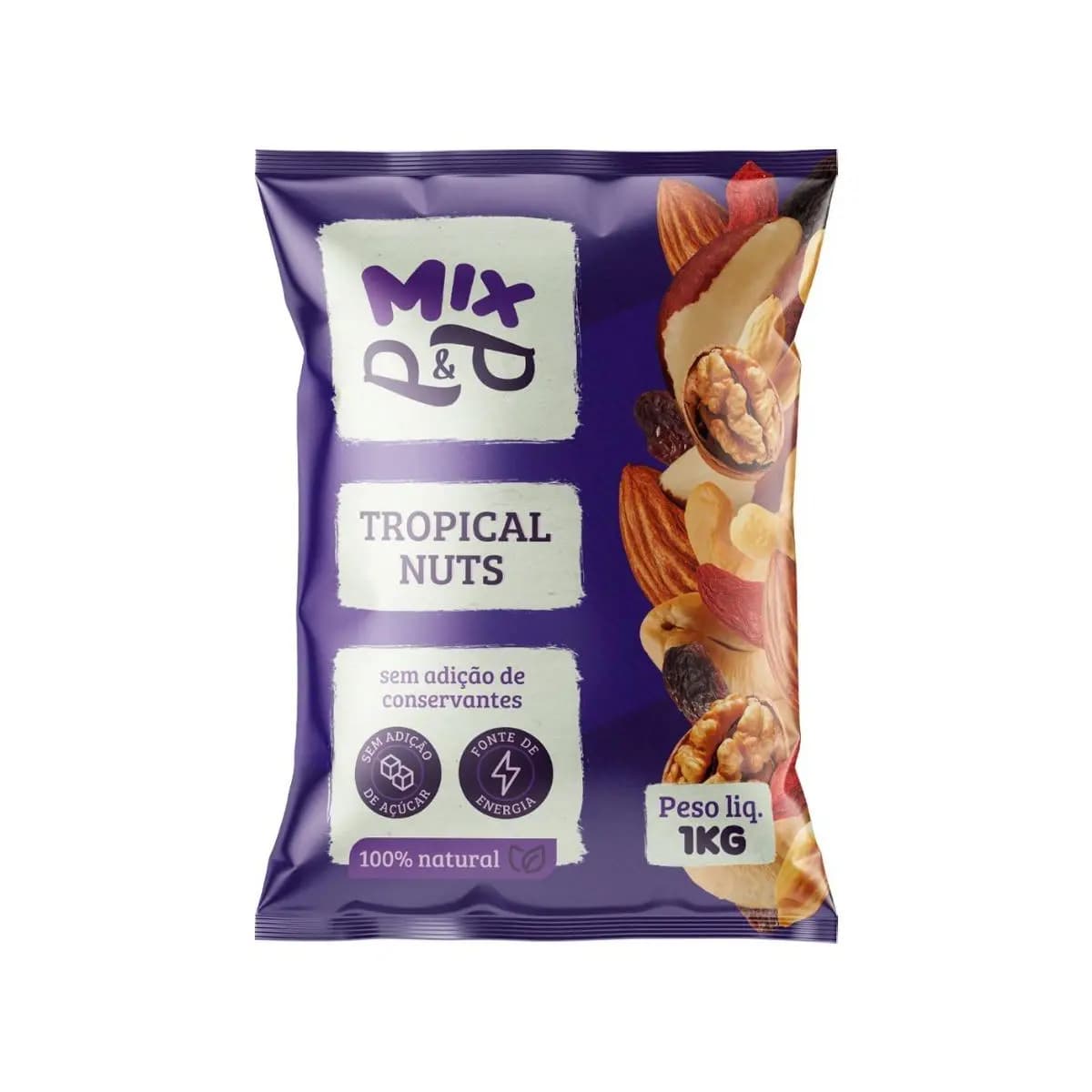 Mix Tropical Nuts 1Kg Castanha de Caju do Pará Amendoa Nozes Uva Passa Amendoim Gojiberry P&P