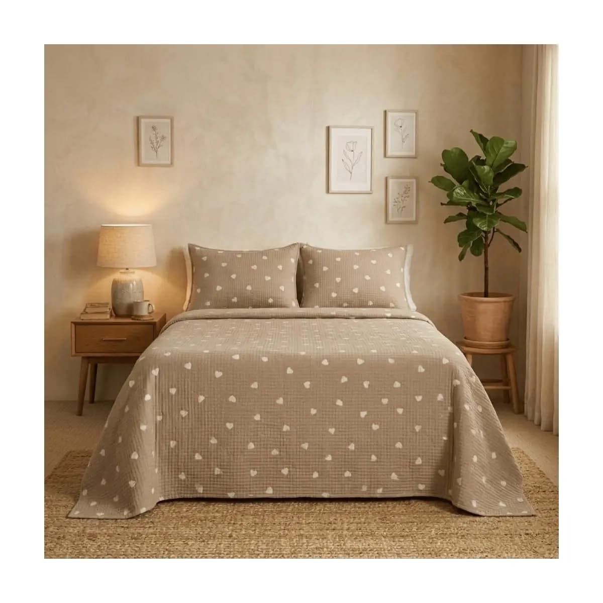 Cobre Leito Piquet Estampado Colcha de Cama Luxo Solteiro Casal Queen King Decorativa