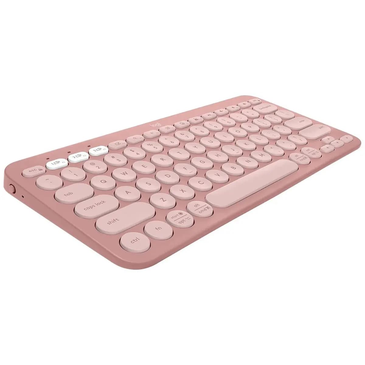 Teclado sem fio Logitech Pebble Keys 2 K380s com Conexão Bluetooth Easy-Switch e Pilha Inclusa - Compatível com PC, Mac, Chrome OS, Android, iOS e Apple TV, Layout US - Rosa