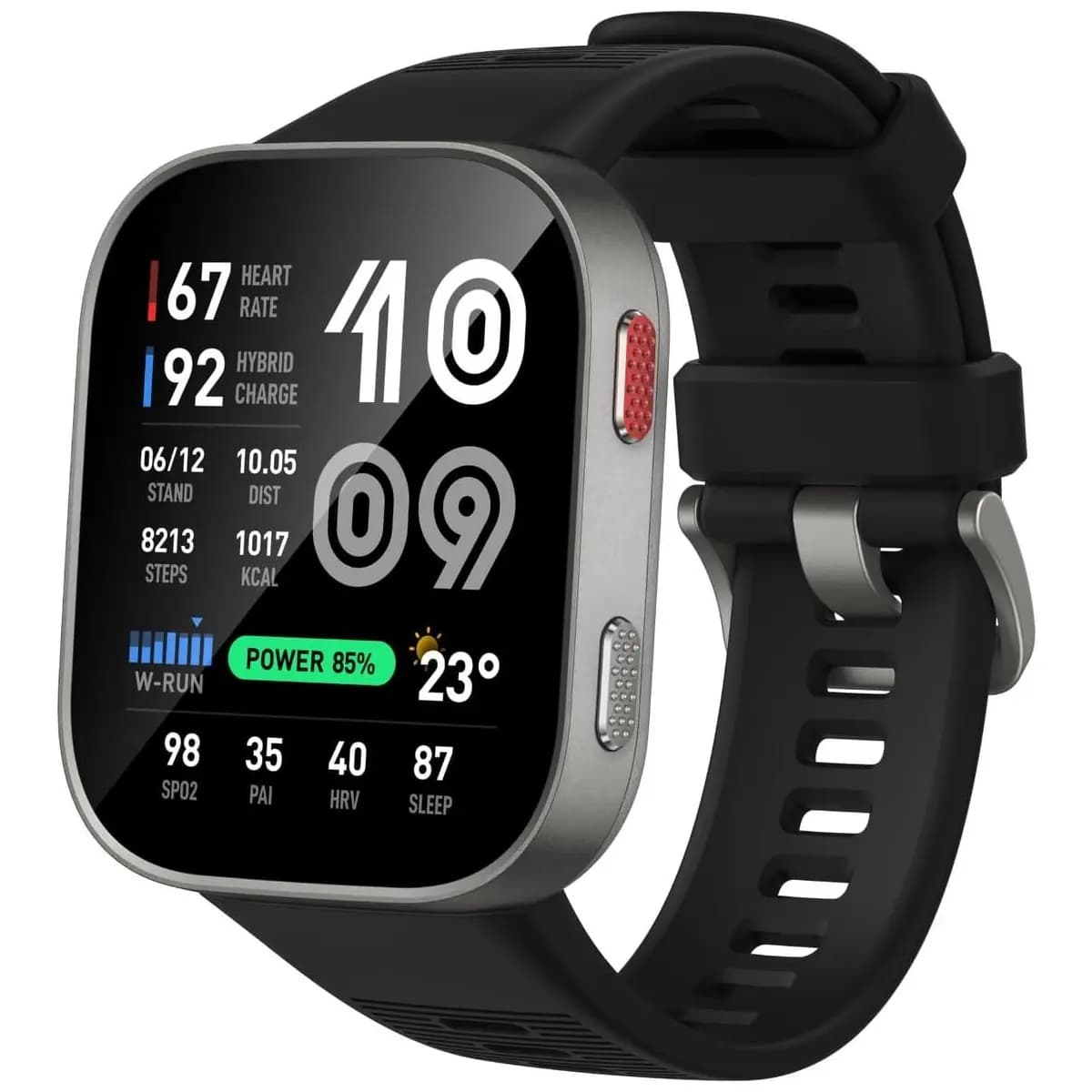 Amazfit Bip max Smart Watch 2.07" AMOLED Display, 50mm, 20-Day Battery, GPS, Water-Resistant, 4GB Storage, Offline Maps, 150+ Sports, iOS/Android Black