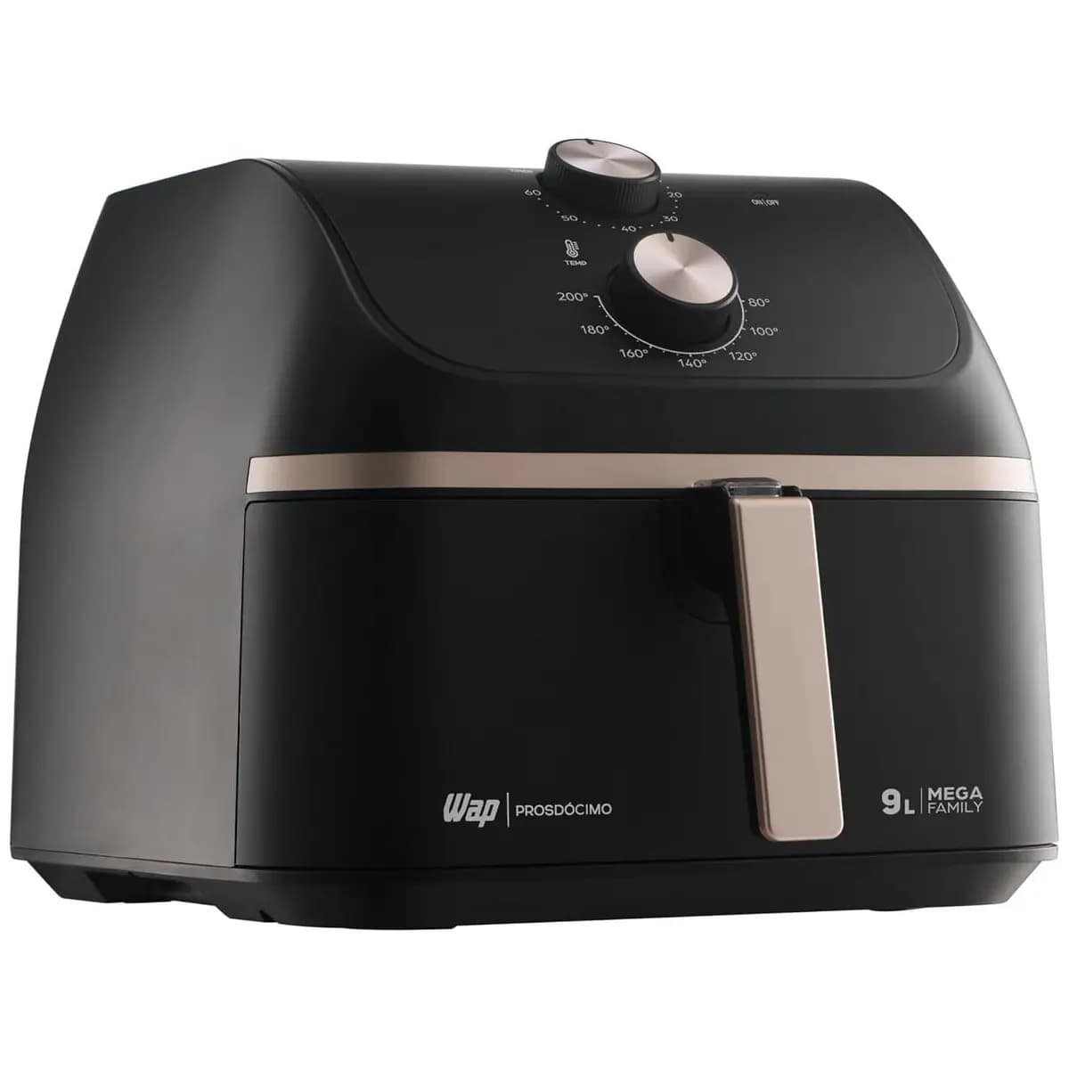 WAP Fritadeira Air Fryer MEGA FAMILY 9 Litros com Cesto Amplo e Circulação de Ar 360°, Timer Sonoro 1900W 127V