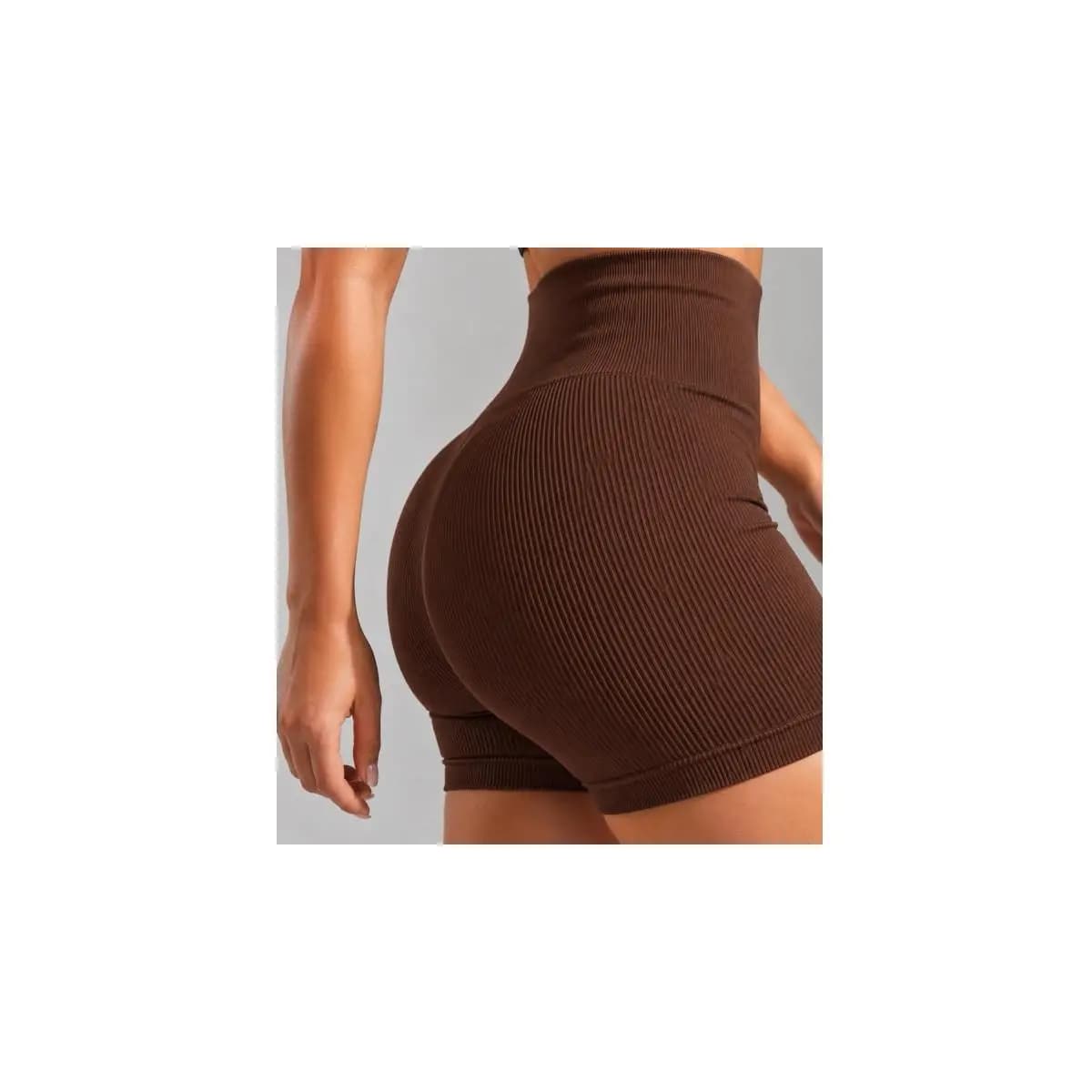 Short Fitness Canelado Feminino Sem Costura Zero Trasnparência Academia Premium