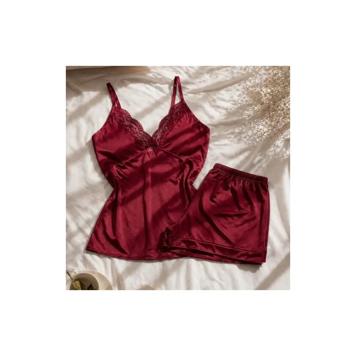Pijama Baby Doll Sexy Short Doll Com Detalhes Em Renda Roupa de Dormir Feminino