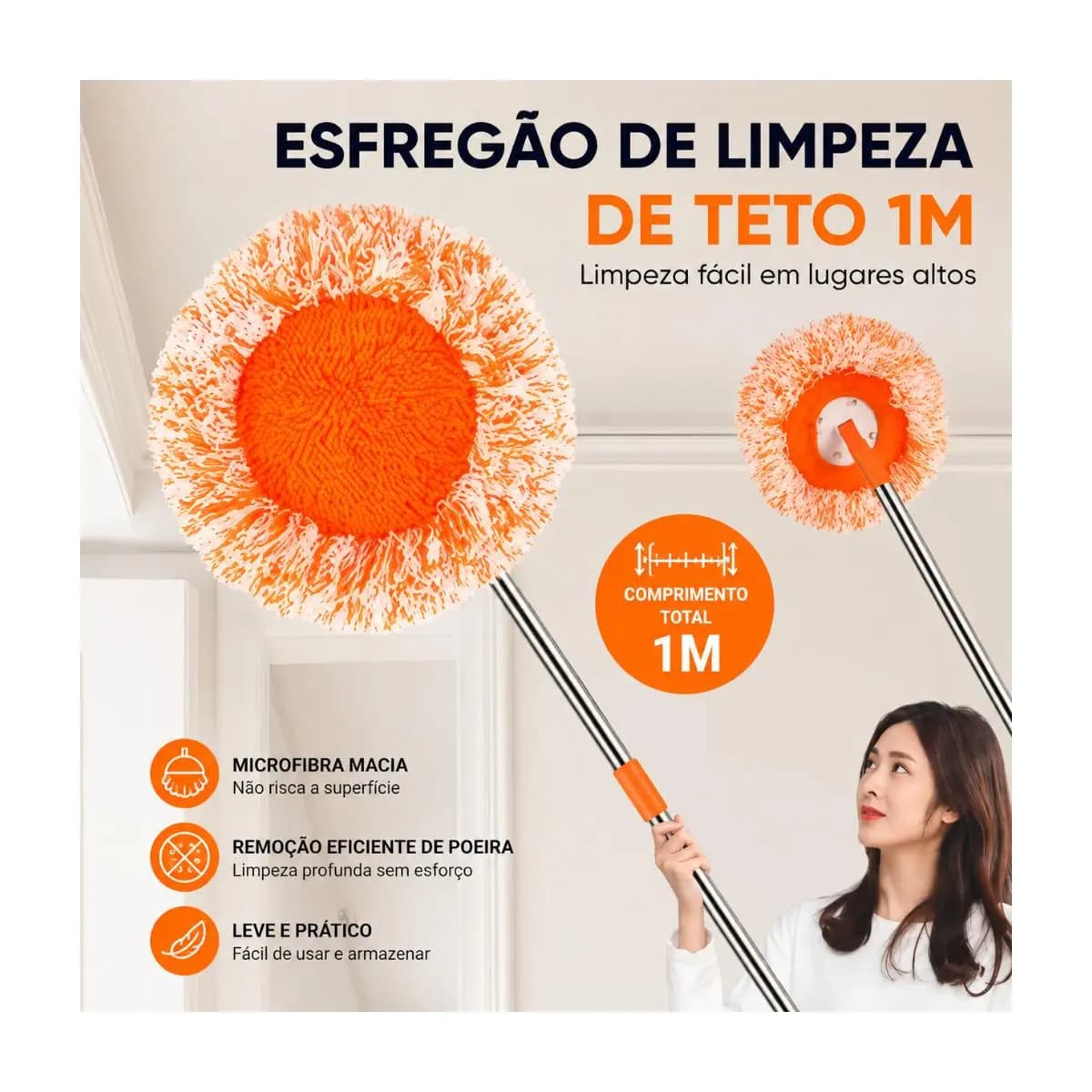 Mop multifuncional giratório de girassol para limpeza de tetos e uso doméstico, mop preguiçoso.