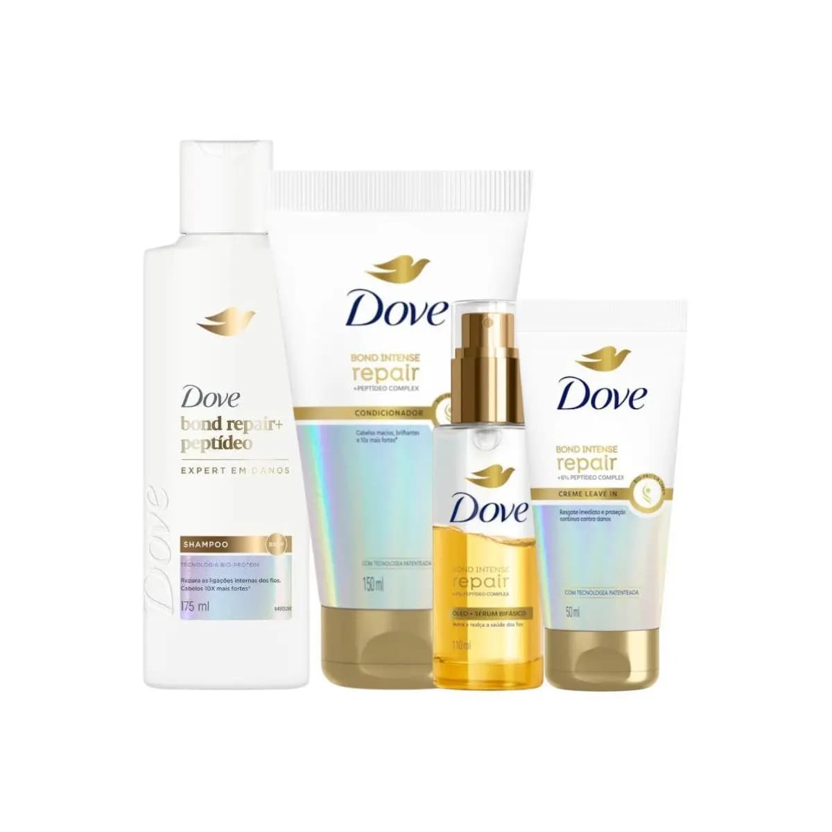 Kit Shampoo 175ml + Condicionador 150ml + Óleo 110ml + Leave-in 50ml Dove Bond Intense Repair