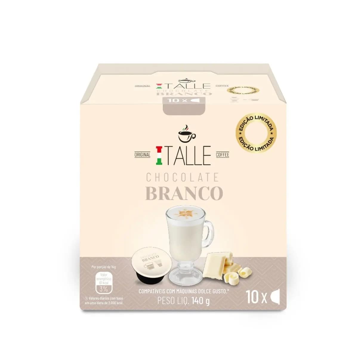 Capsula Dolce Gusto Chocolate Branco Cafe Italle 10 Capsulas