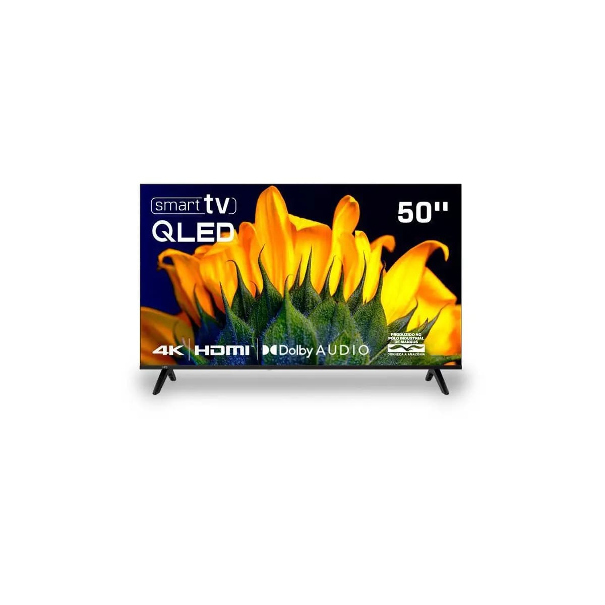 Smart TV HQ QLED 50 Polegadas HQ-QLED50SM 4K Wi-Fi Bluetooth, Dolby Audio, Apps, Netflix, YouTube e Prime Video, 3 HDMI