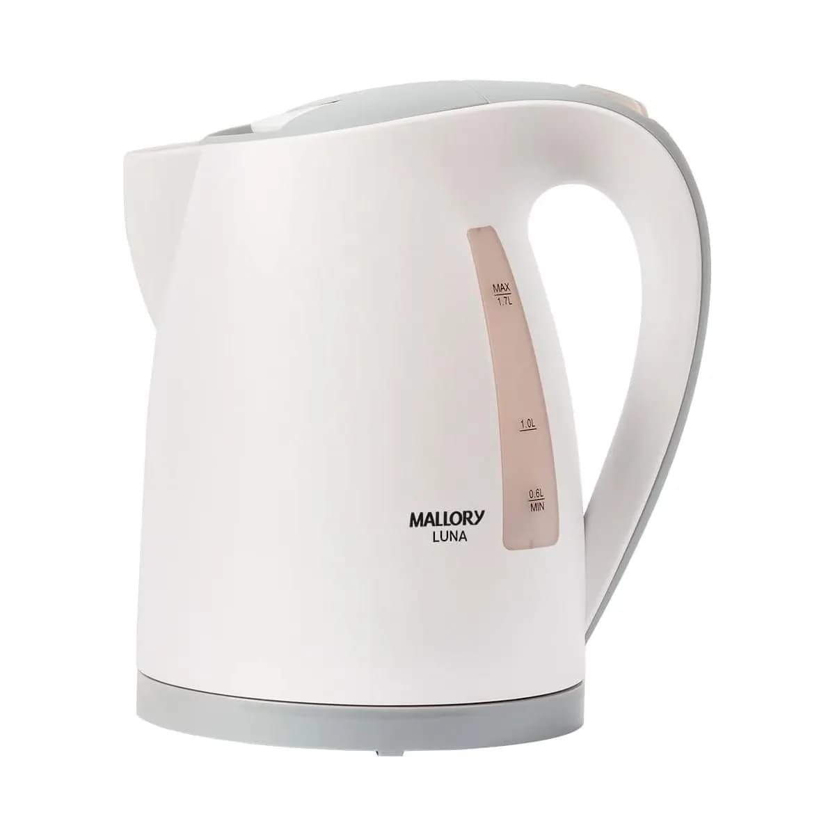 Chaleira Elétrica Mallory Luna – 1,7L, Base Rotativa 360º, Desligamento Automático, Indicador de Nível de Água - 127V