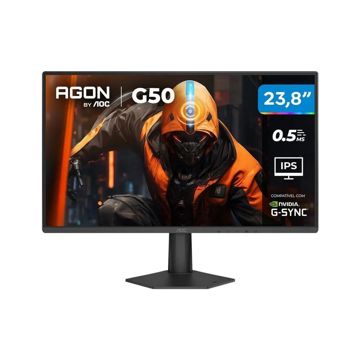 Monitor Gamer AOC 23,8" Full HD 144Hz Agon G50 IPS 0,5ms 24G50F/57 HDMI DisplayPort G-Sync