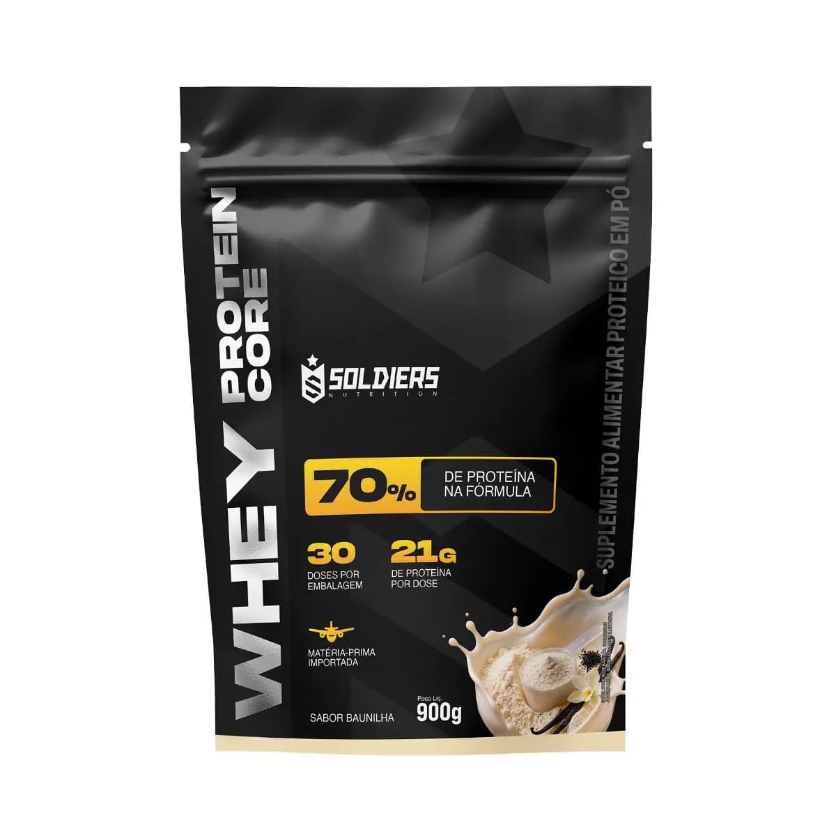 Whey Core 70% de Proteína Concentrada - 900g - Soldiers Nutrition