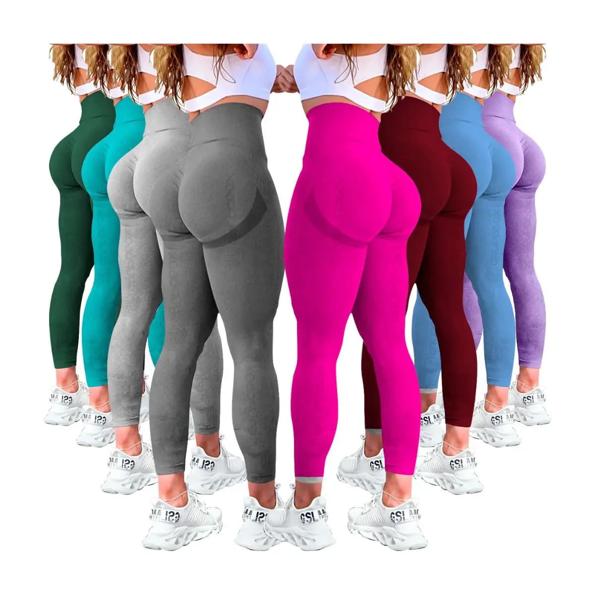 Kit Com 2 Calça Legging Feminina Academia Esportiva Fitness Cintura Alta Levanta Bumbum
