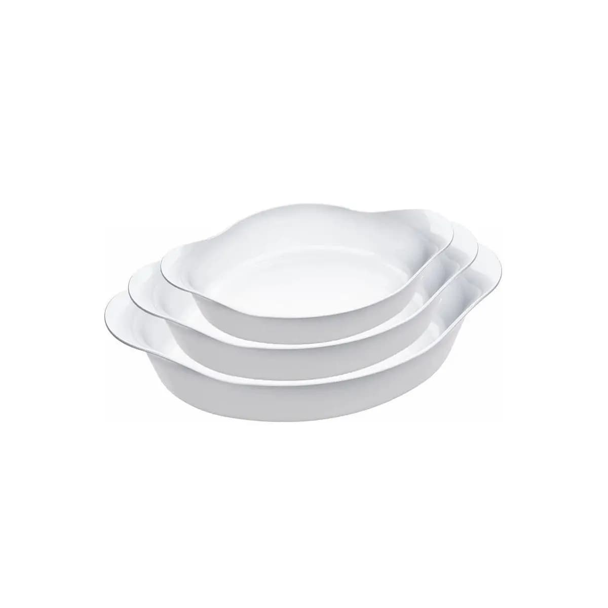 Conjunto de Assadeiras Nadir Opaline em Vidro 3 Peças