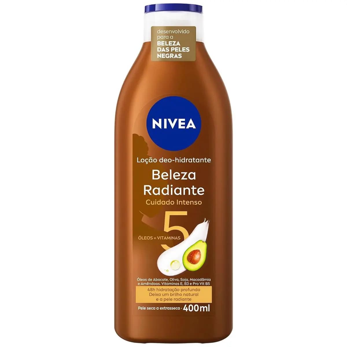 NIVEA Hidratante Desodorante Beleza Radiante Cuidado Intenso 400ml - Desenvolvido especialmente para a beleza da pele negra, ajuda na reparação das áreas ressecadas