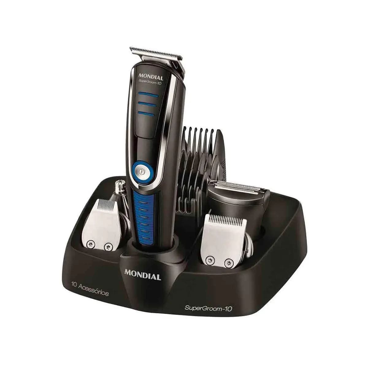 Aparador de Pelos Super Groom 10 em 1 BG-03 Sem Fio Mondial