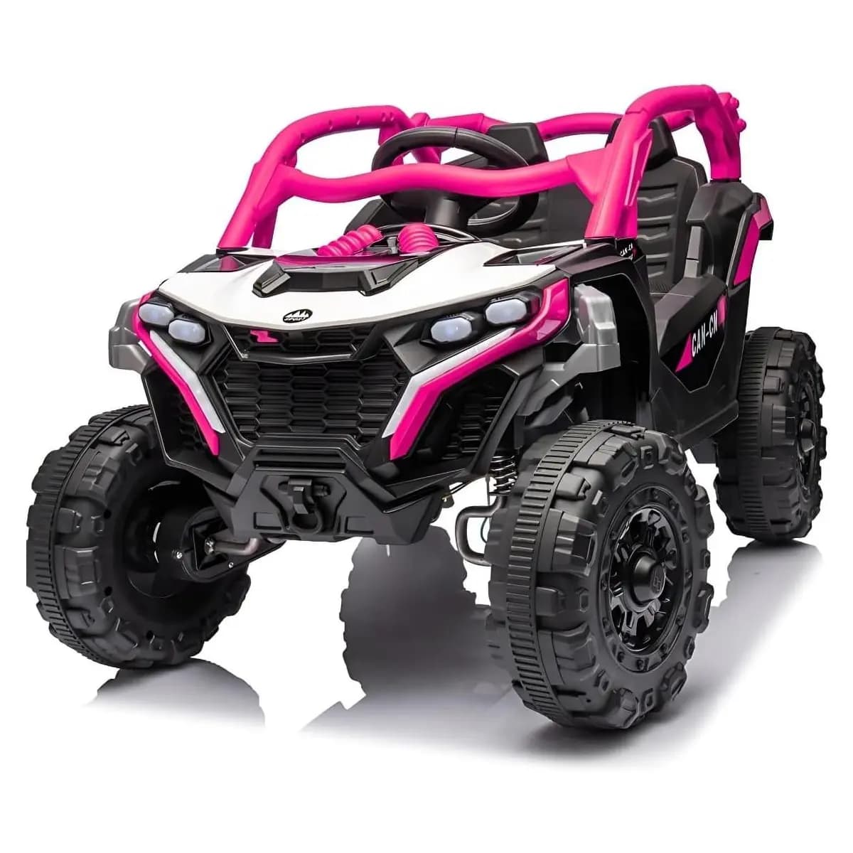 Carro Elétrico Jipe UTV Max 12V Som Luz de Led Controle Remoto (Rosa)