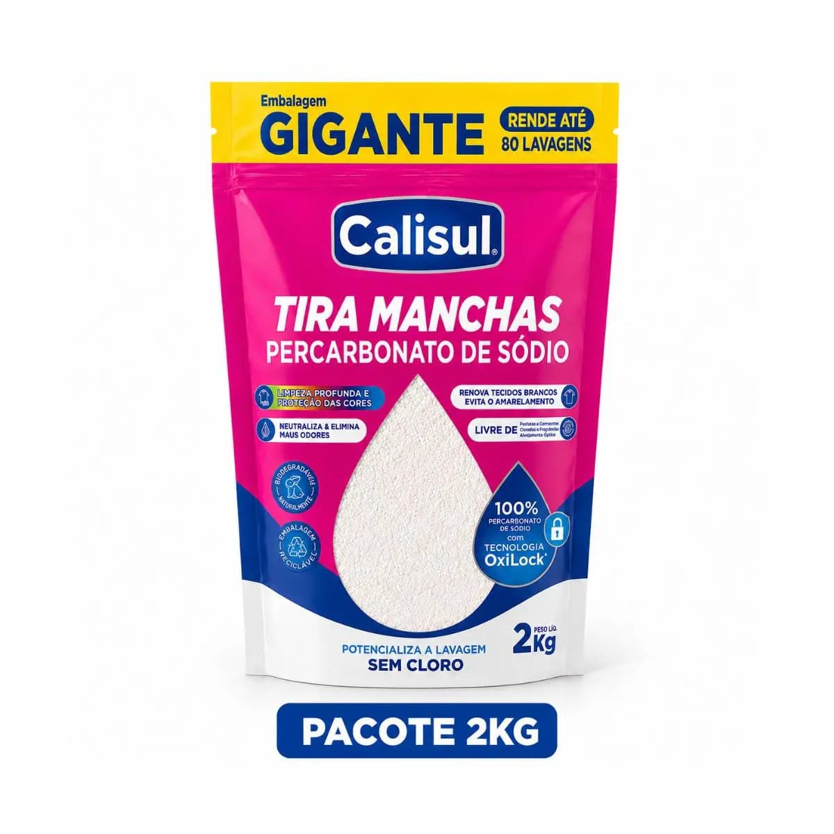 Calisul Percarbonato de Sódio 100% Puro Remove Manchas Difíceis