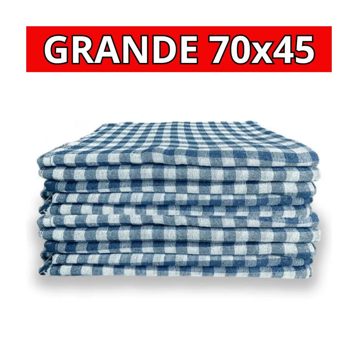 Kit 10 Pano de chão xadrez Extra Grande pano de limpeza 70x45
