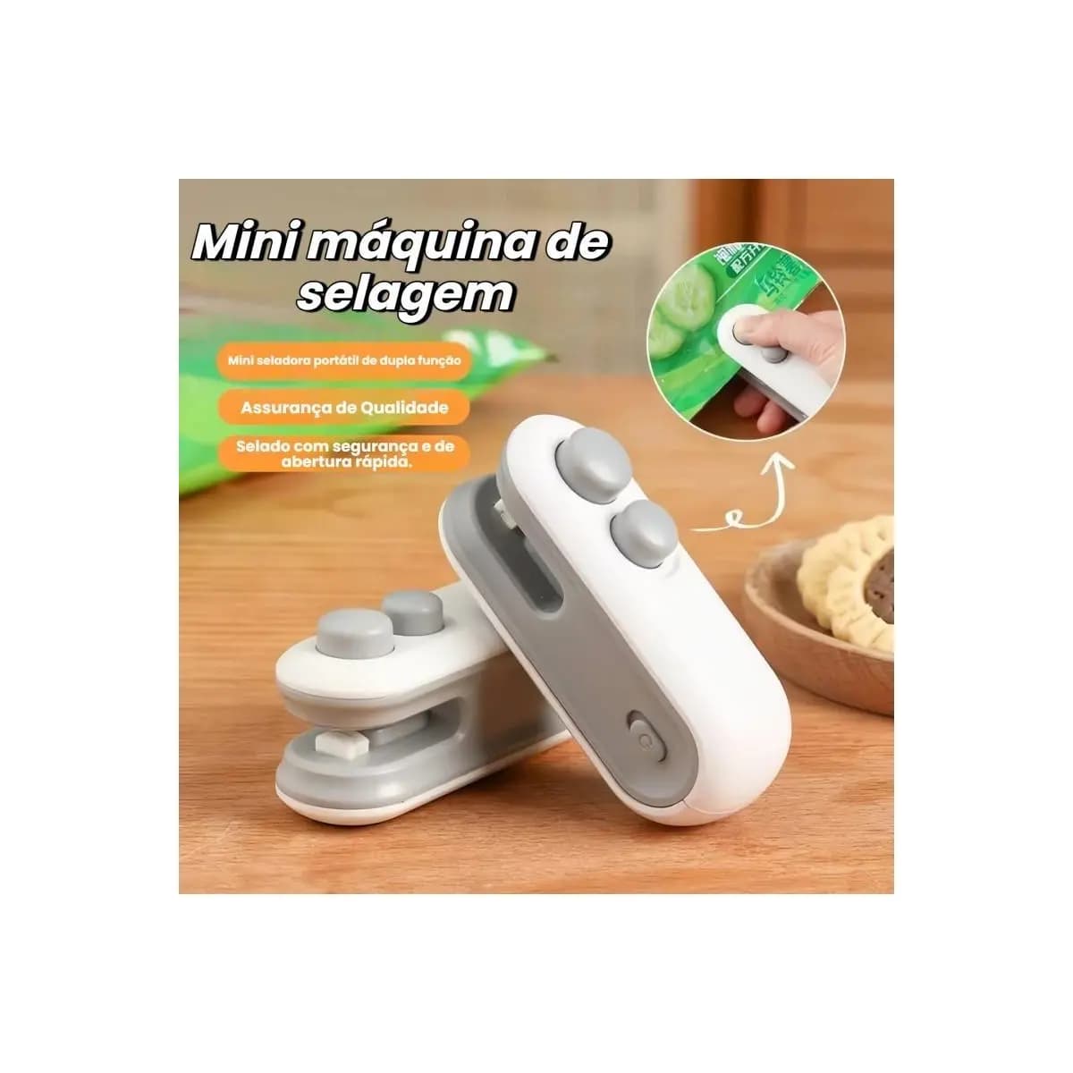 1/2/3/4 Peças Mini Máquina Seladora Recarregável Para Embalagens Plásticas - Selagem Rápida/ Alta Qualidade/ Promoção