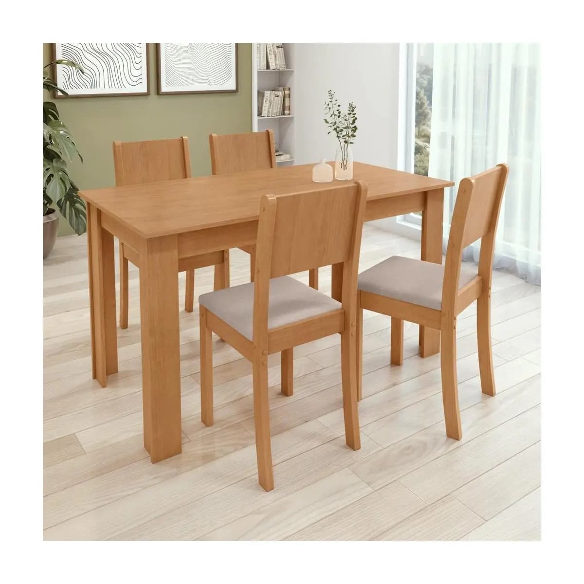 Conjunto Sala de Jantar com 4 Cadeiras Easy Line
