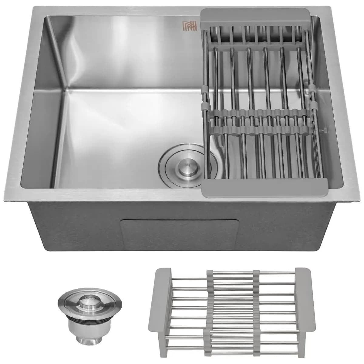HOLTTER Kit Cuba Cozinha Gourmet Aço Inox 304 Resistente Corrosão Acompanha Cesto Escorredor Elegante Chique Fácil Limpeza Antirruído Embutir Sobrepor Cozinha Ilha Espaço Gourmet (Preta)