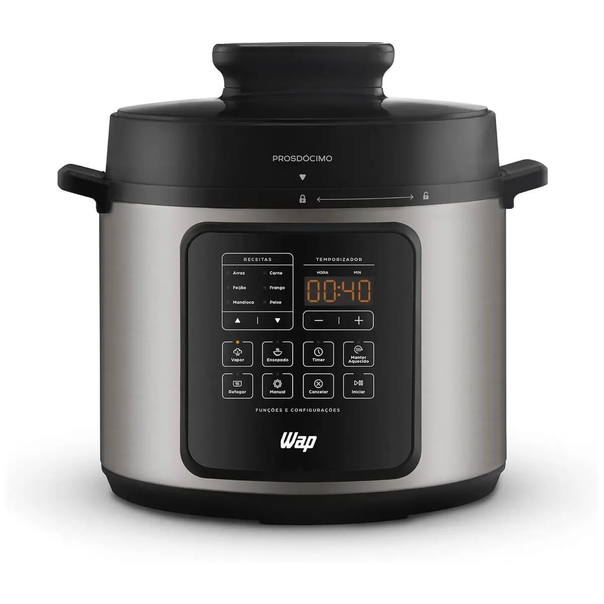 WAP Panela de Pressão WPPE3 6L, 10 Receitas Pré-Programada 127V