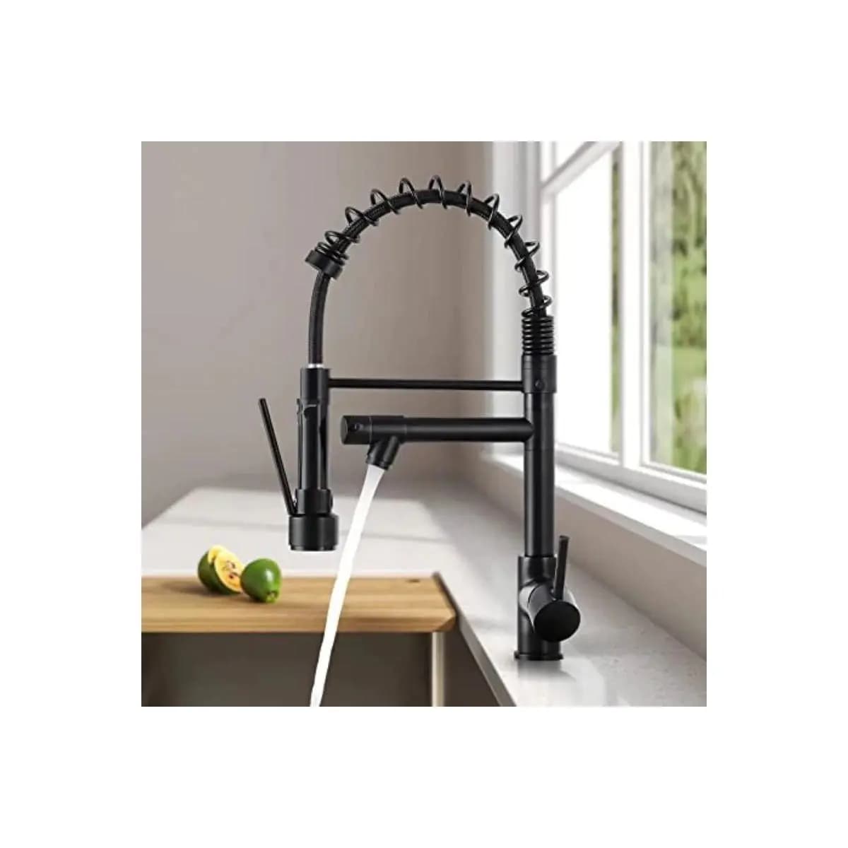 Torneira Cozinha Gourmet Monocomando Com Spray Extensor-Preto