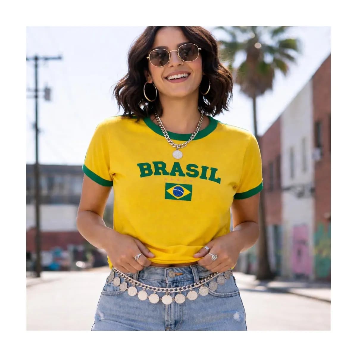 T-shirt Camiseta Do Brasil Camisa Feminina Estampada Lançamento Copa Envio Imediato