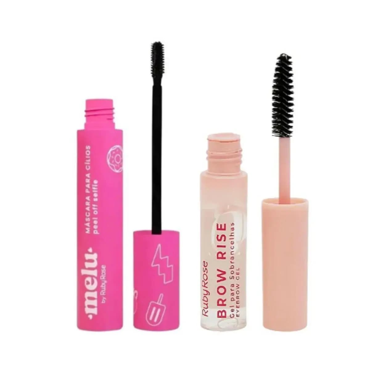 Kit Mascara De Cilios Melu Ruby Rose Rimel + Brow Rise Gel Para Sobrancelhas E2503 Ruby Rose