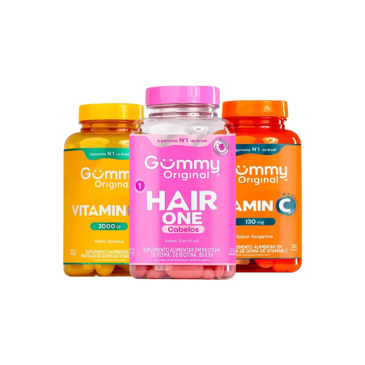Kit 3 Gummy Original Hair + Vitamina C + D Bem-estar e beleza