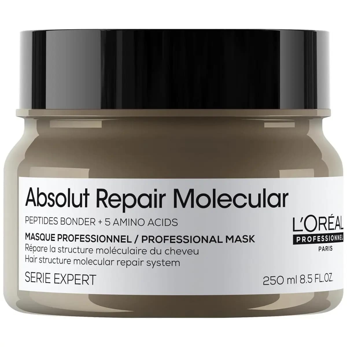 L'Oréal Professionnel Máscara Absolut Repair Molecular, Repara os Danos & Recupera a Força, Maciez & Desembaraço, Para cabelos danificados e muito danificados